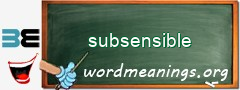 WordMeaning blackboard for subsensible
